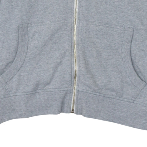 Tommy Hilfiger Women Grey Full Zip Hoodie Size L Cotton Blend