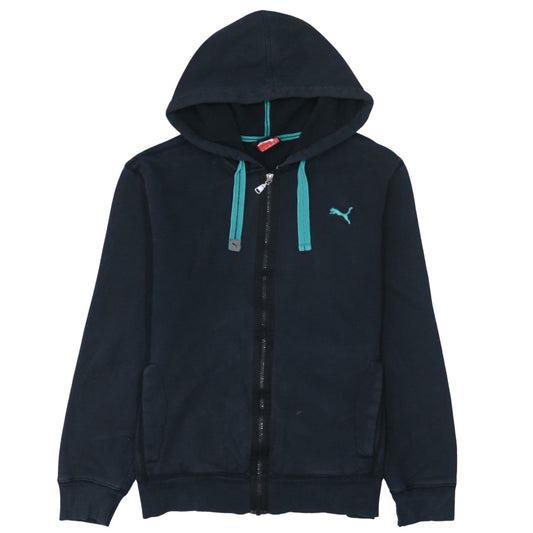 Puma Men's Blue Full Zip Hoodie Size M Sports Fleece Sweatshirt