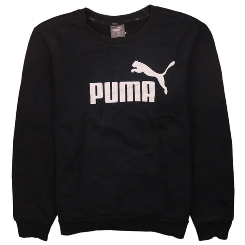 Puma Men's Black XS Crew Neck Logo Pullover Sweatshirt