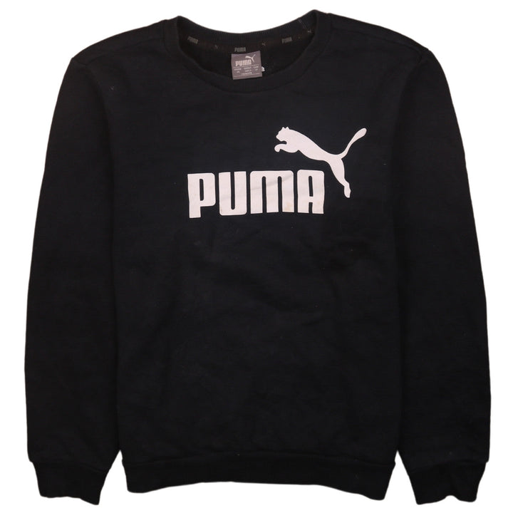 Puma Men's Black XS Crew Neck Logo Pullover Sweatshirt