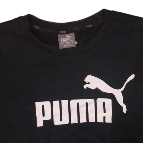 Puma Men's Black XS Crew Neck Logo Pullover Sweatshirt