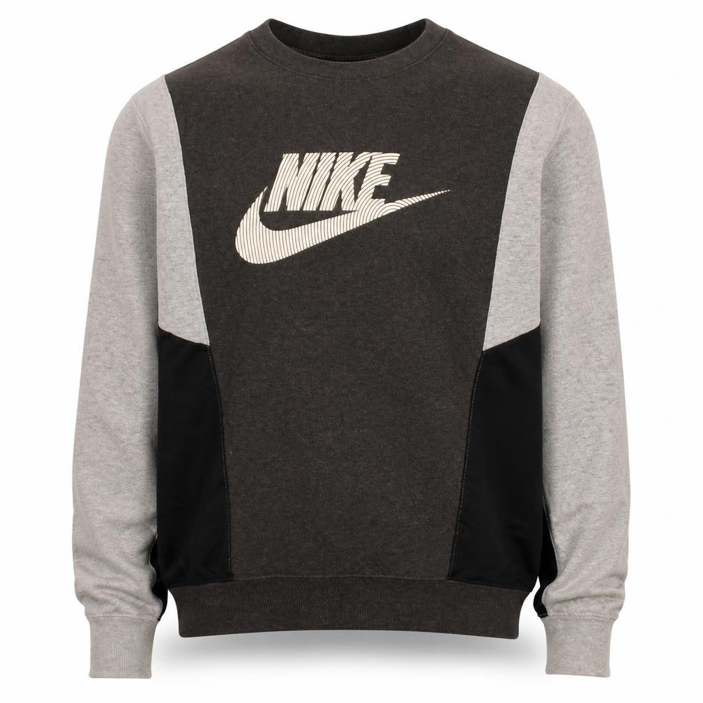 Front view of Nike Men's Grey XS Pullover Sweatshirt Logo Graphic Crew Neck