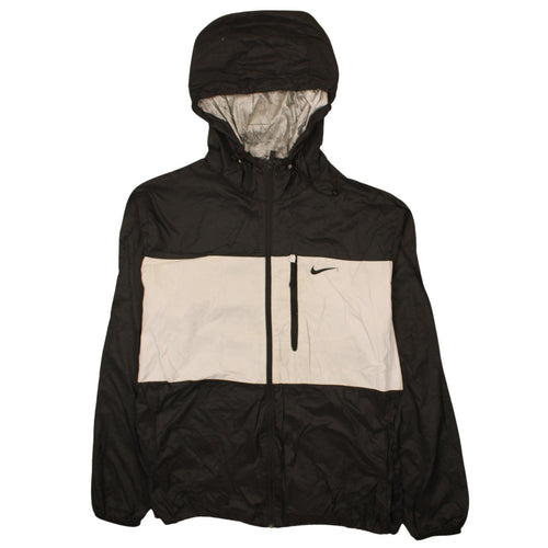 Nike Men's Black White Hooded Windbreaker Jacket Size L