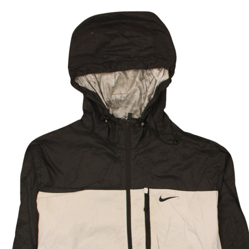 Nike Men's Black White Hooded Windbreaker Jacket Size L