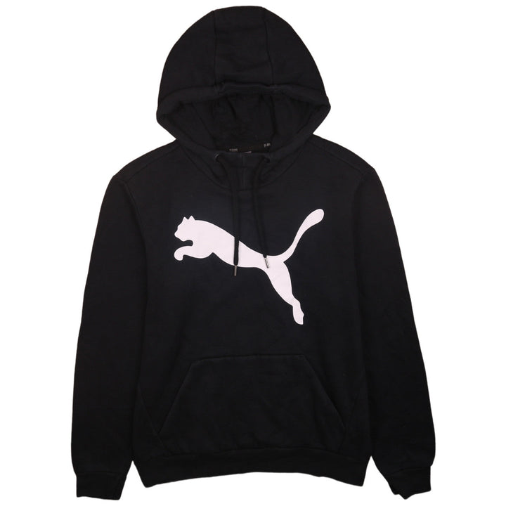 Puma Men’s Black Pullover Hoodie Small Logo Sports Fleece