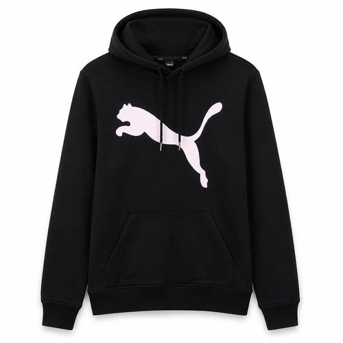 Puma Men’s Black Pullover Hoodie Small Logo Sports Fleece