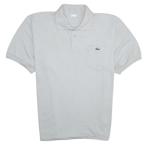 Vintage Lacoste Men's Beige Short Sleeve Cotton Polo Shirt M