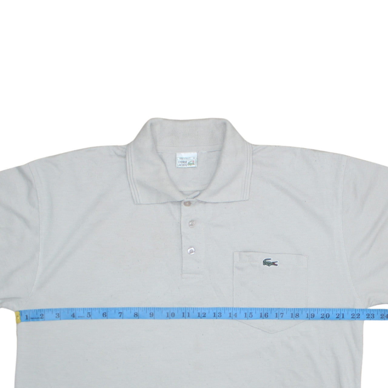Vintage Lacoste Men's Beige Short Sleeve Cotton Polo Shirt M