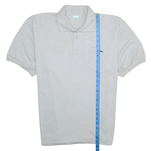 Vintage Lacoste Men's Beige Short Sleeve Cotton Polo Shirt M