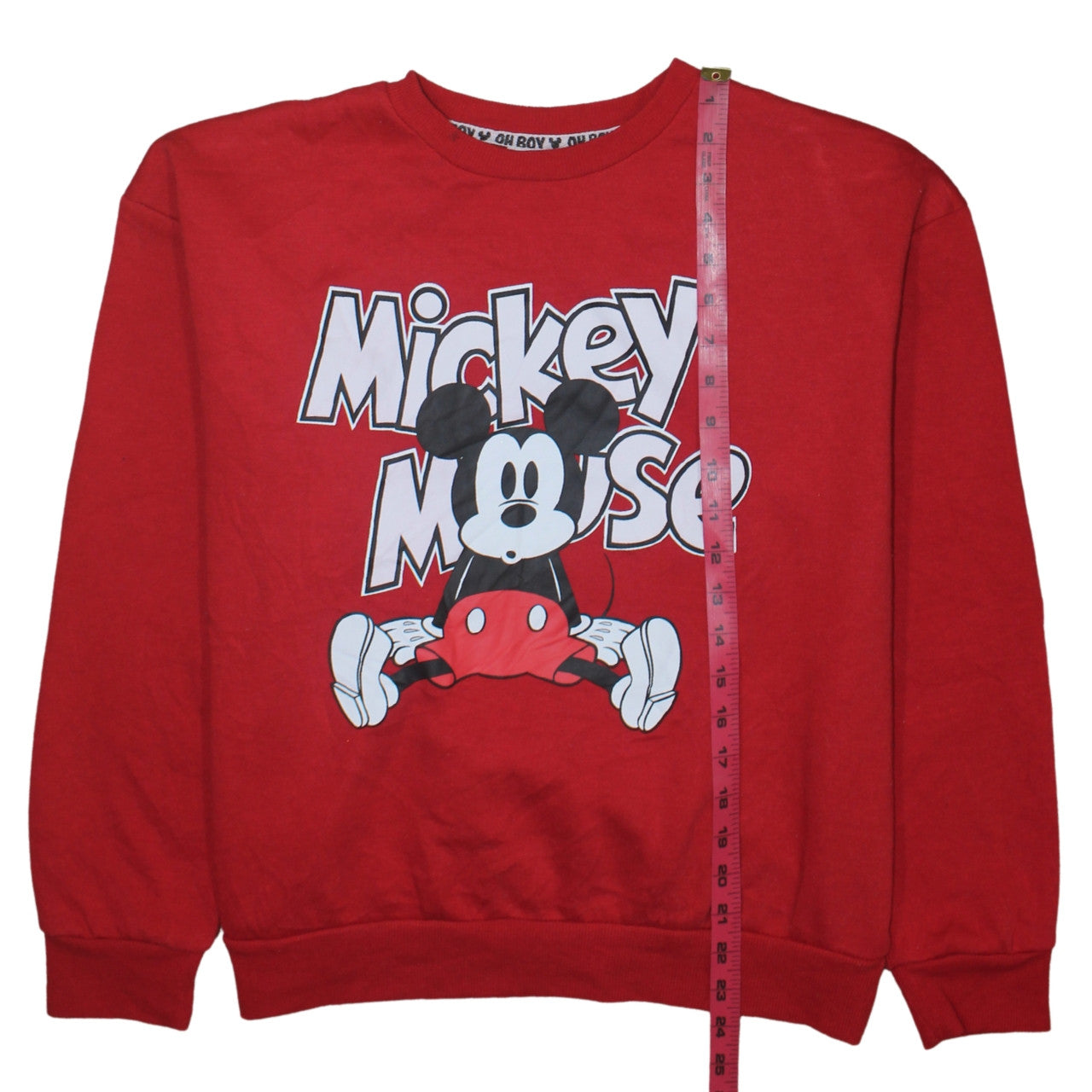 Disney Womens Red Mickey Mouse Pullover Sweatshirt Size 12/14