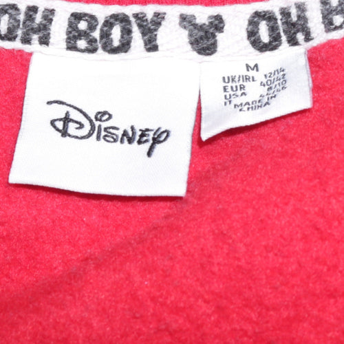 Disney Womens Red Mickey Mouse Pullover Sweatshirt Size 12/14
