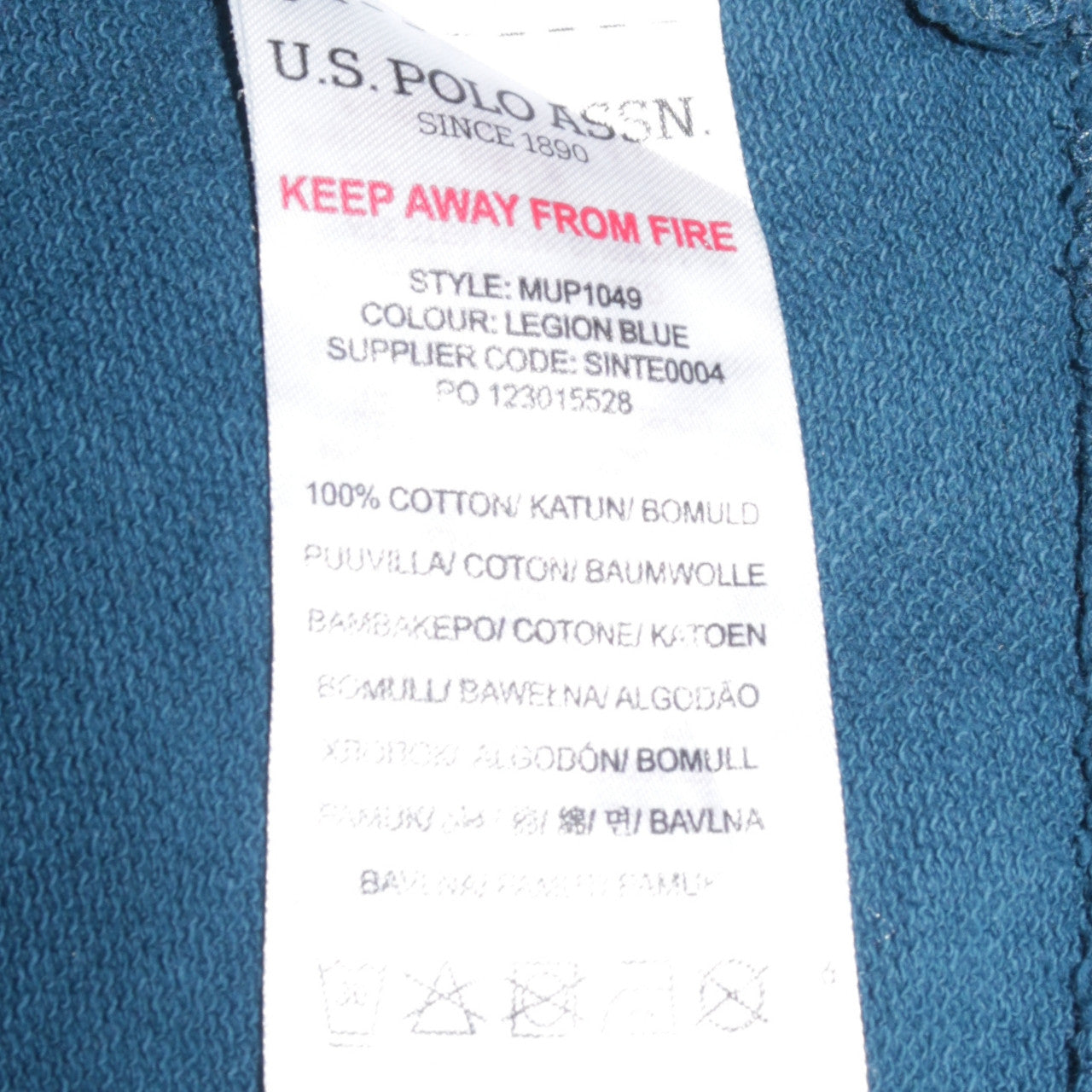 U.S. Polo Assn. Men's Blue 1/4 Zip Cotton Sweatshirt Size S
