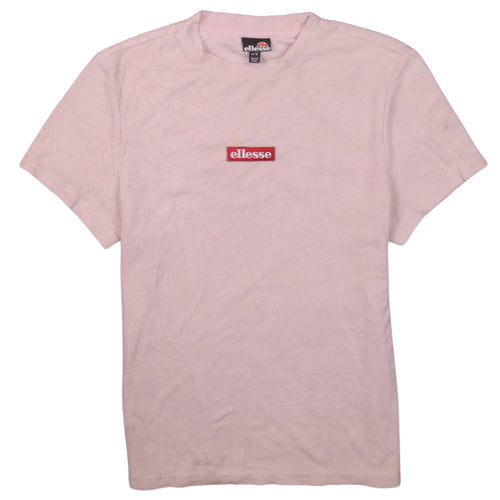 Ellesse Womens Pink Cotton Crew Neck Short Sleeve T-Shirt UK 10
