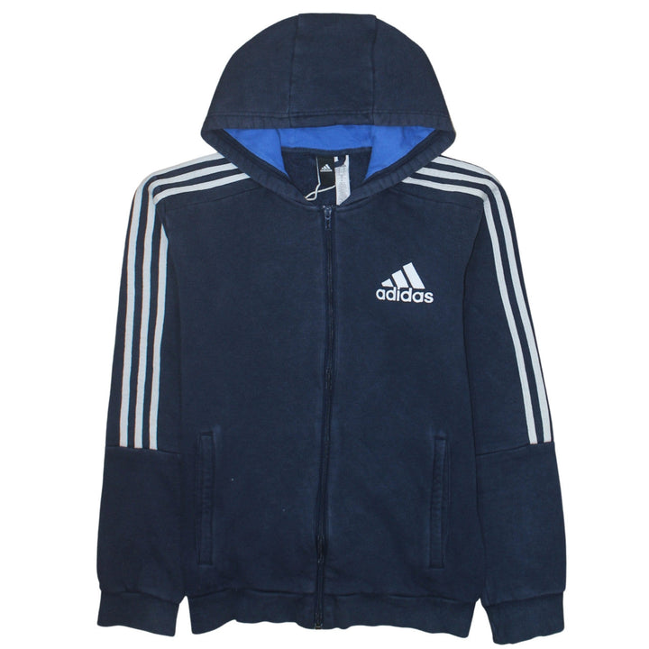 Adidas Mens Blue Full Zip Hooded Sweatshirt Hoodie Size M