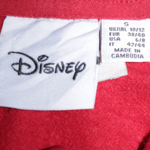 Disney Women Red Mickey & Pluto Pullover Hoodie Size S