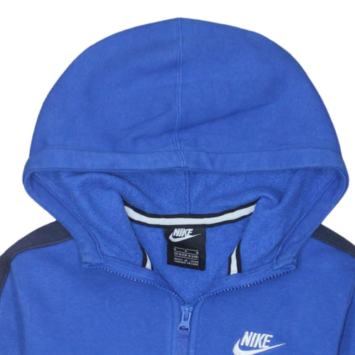 Nike Boys Blue Colourblock 1/4 Zip Hooded Sweatshirt 10-12 Years