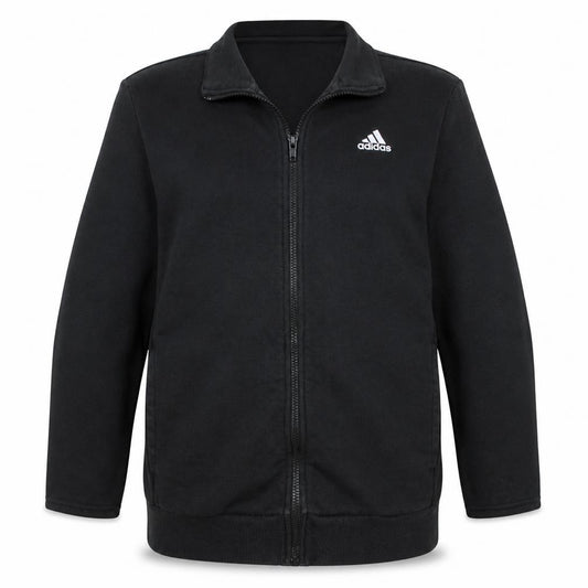 Front view of adidas Men's Black Medium Sport Essentials Track Jacket