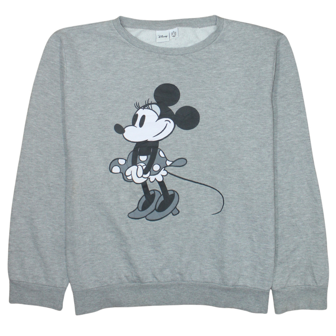 Disney Women Grey Minnie Mouse Pullover Sweatshirt XL