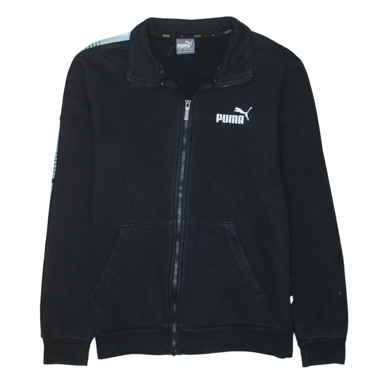 Puma Men's Black Small Track Jacket Full Zip Fleece Sportswear