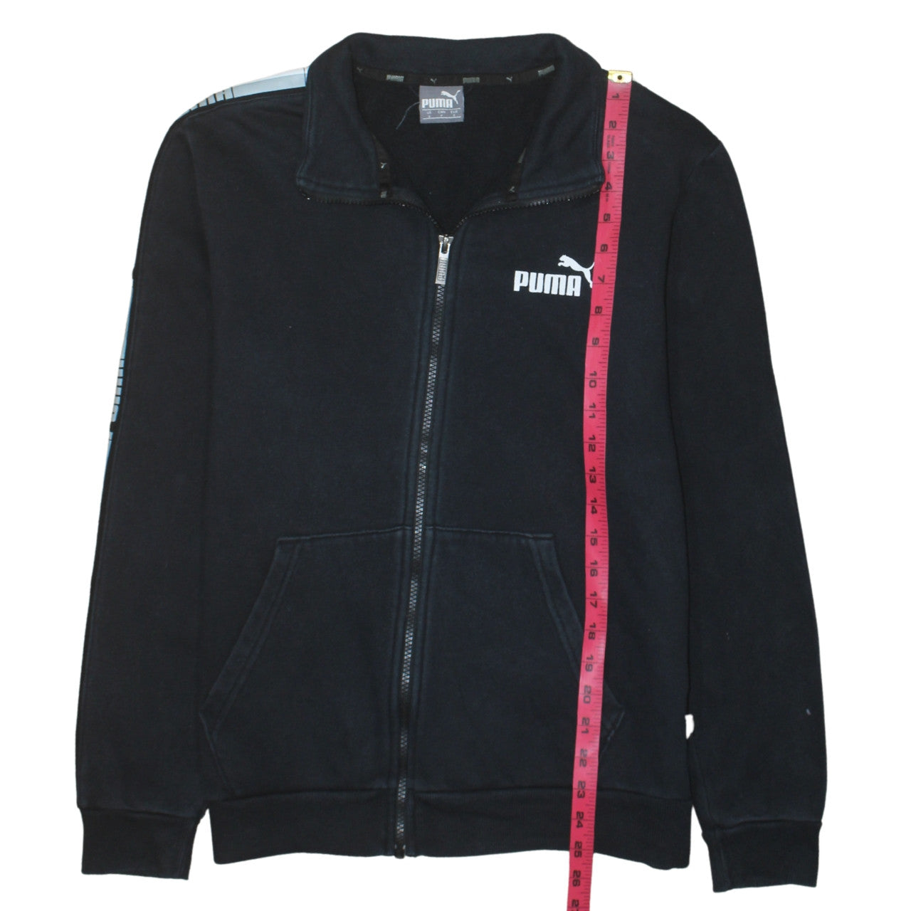 Puma Men's Black Small Track Jacket Full Zip Fleece Sportswear