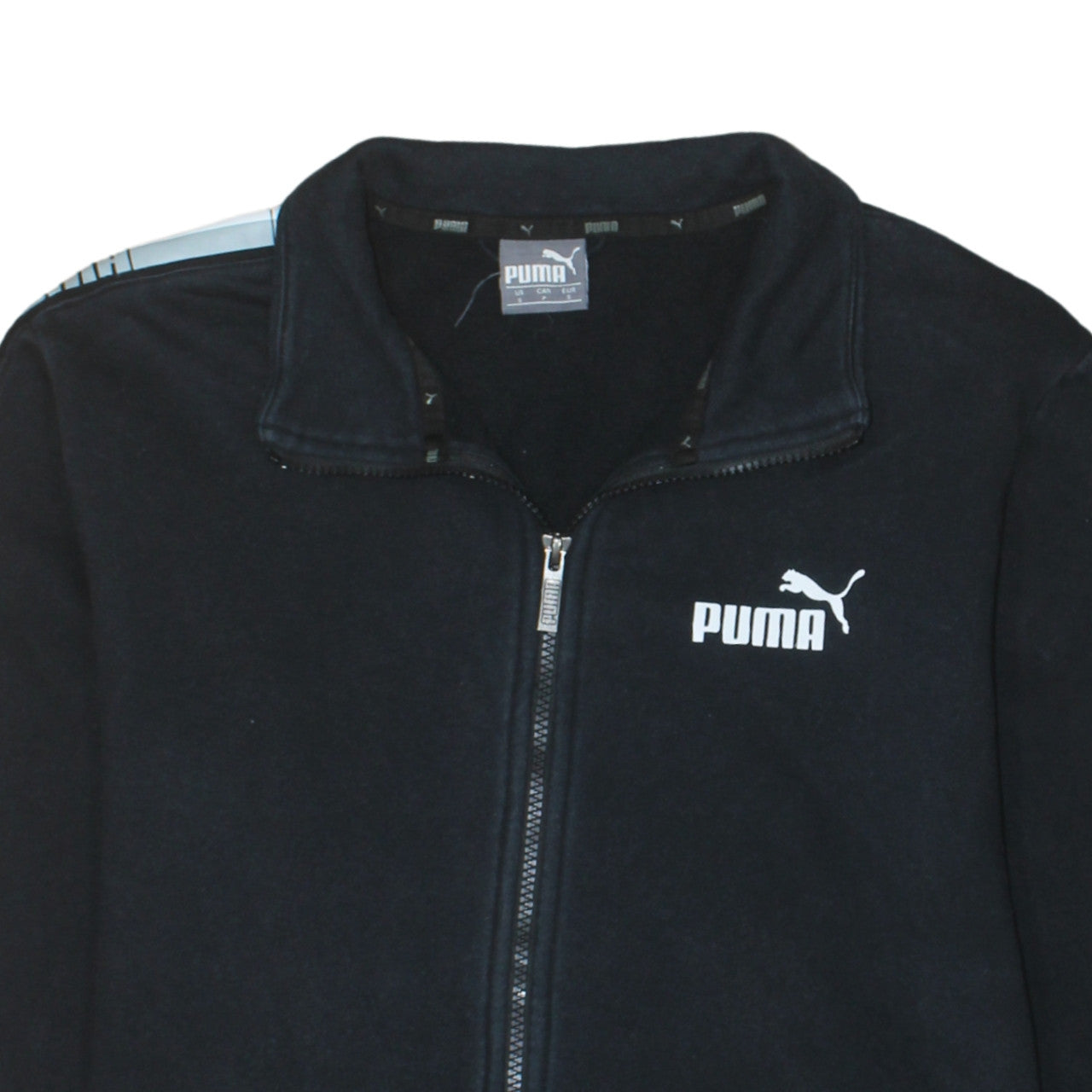 Puma Men's Black Small Track Jacket Full Zip Fleece Sportswear