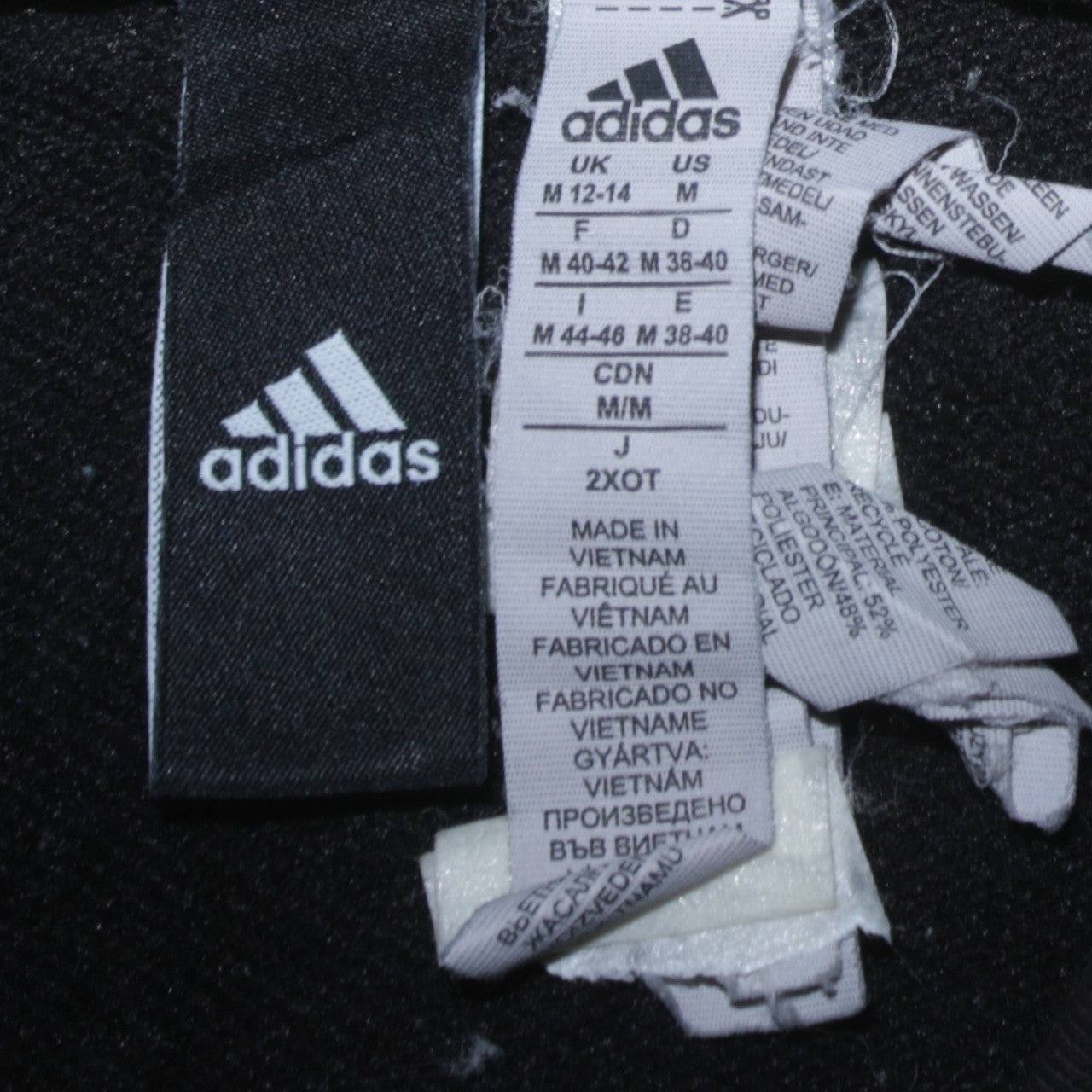 Adidas Womens Black M 12-14 Pullover Sweatshirt Logo Print Casual