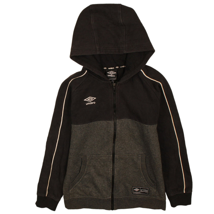 Umbro Boys Black Full Zip Hoodie 12-13 Years Colourblock Sportswear