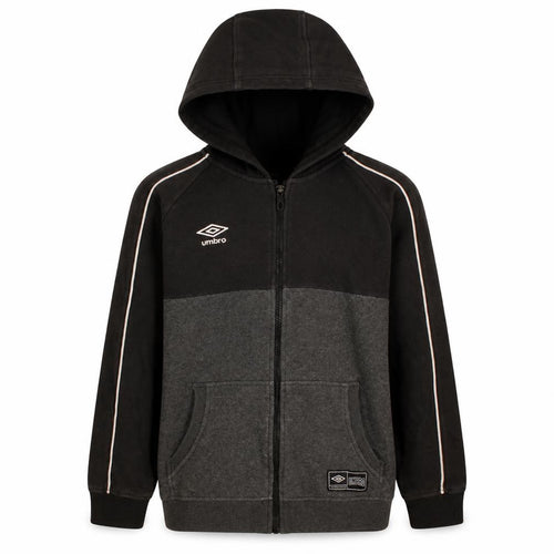 Umbro Boys Black Full Zip Hoodie 12-13 Years Colourblock Sportswear