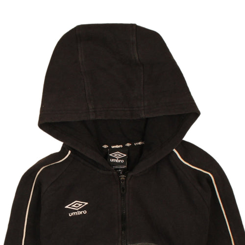 Umbro Boys Black Full Zip Hoodie 12-13 Years Colourblock Sportswear