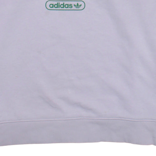 Adidas Women White Athletic League Sweatshirt UK 10 Crew Neck