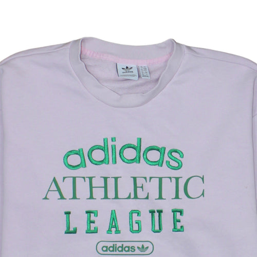 Adidas Women White Athletic League Sweatshirt UK 10 Crew Neck