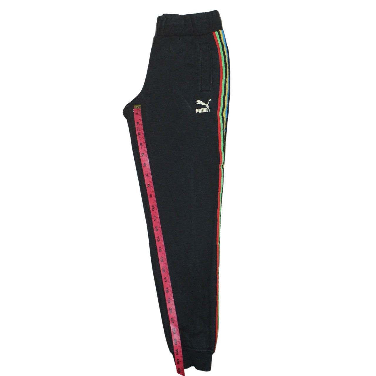 Puma Boys Black Jogger Trousers 11-12 Years Elastic Waist Side Stripe