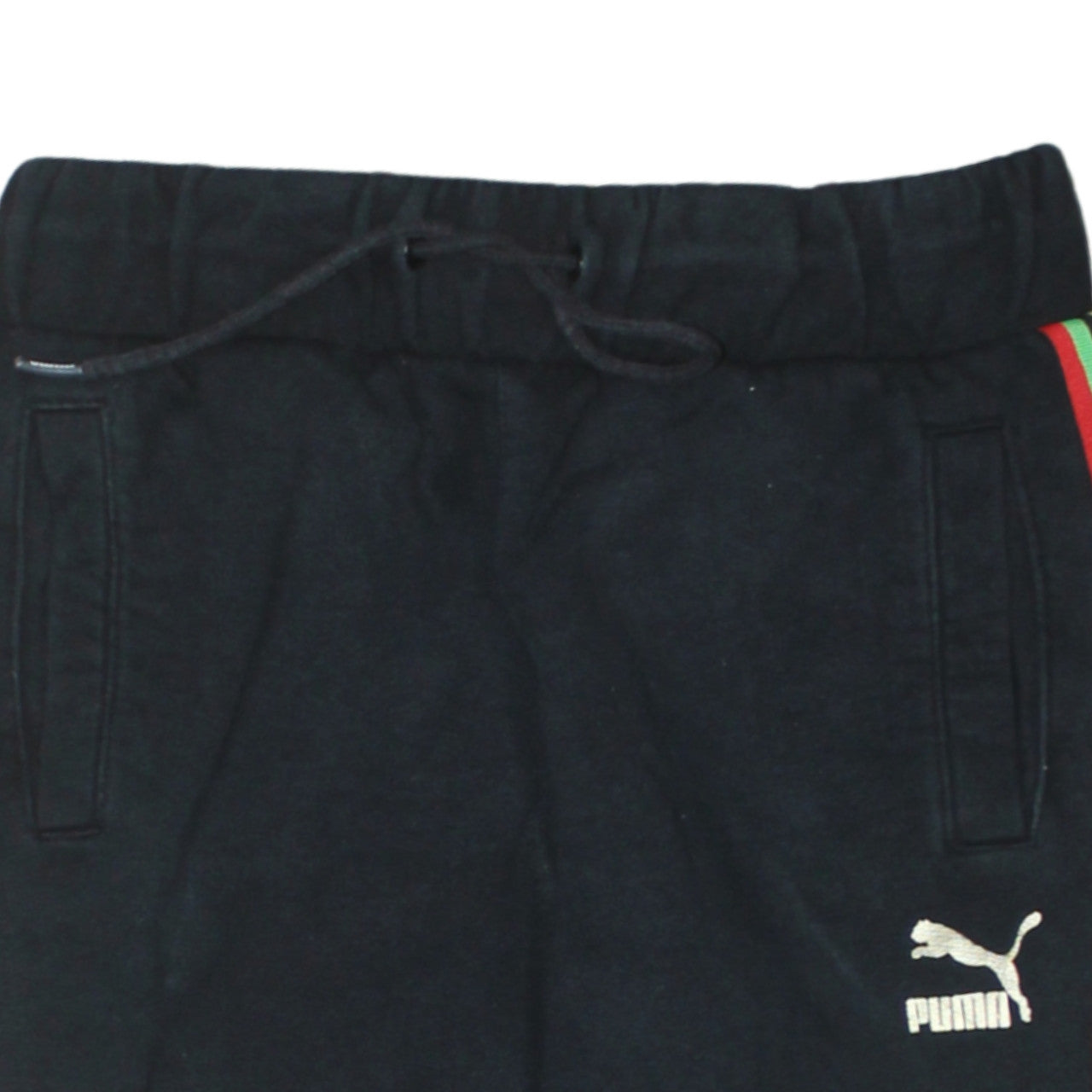 Puma Boys Black Jogger Trousers 11-12 Years Elastic Waist Side Stripe