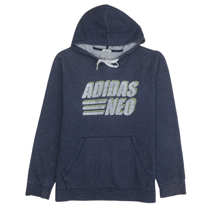 Adidas Neo Men's Blue Pullover Hoodie XL Graphic Print Sportswear