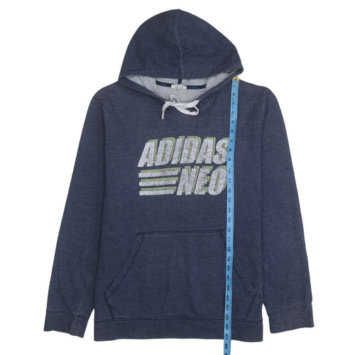 Adidas Neo Men's Blue Pullover Hoodie XL Graphic Print Sportswear