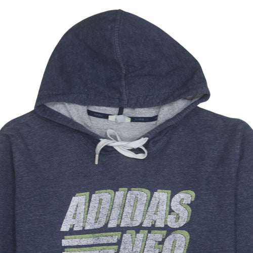 Adidas Neo Men's Blue Pullover Hoodie XL Graphic Print Sportswear