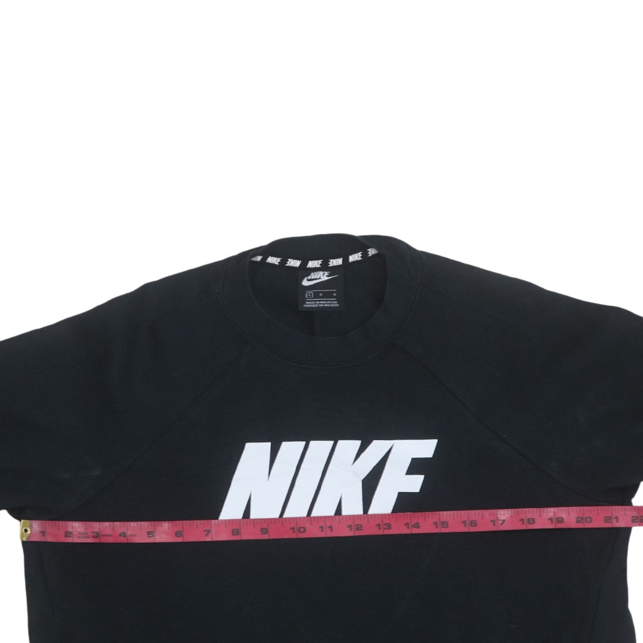 Nike Women Black Logo Crew Neck Pullover Sweatshirt Size L