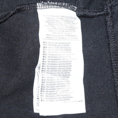 Nike Women Black Logo Crew Neck Pullover Sweatshirt Size L