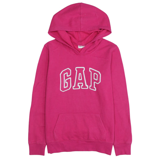 GAP Womens Pink Pullover Hoodie Small Cotton Logo Casual
