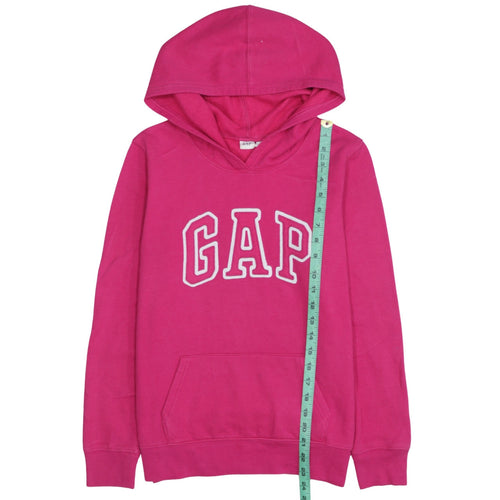 GAP Womens Pink Pullover Hoodie Small Cotton Logo Casual