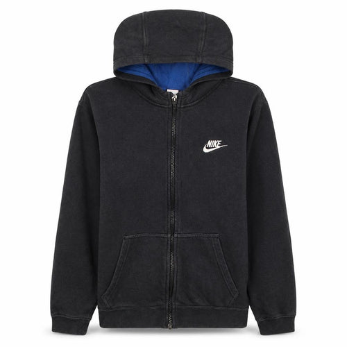 Nike Boys Black Full Zip Fleece Hoodie Size L with Logo Front