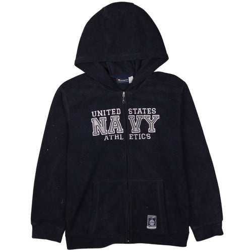 Champion Boys Navy Full Zip Hoodie 11-12 Years Fleece Athletic Sweatshirt