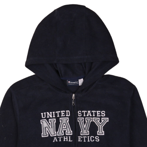 Champion Boys Navy Full Zip Hoodie 11-12 Years Fleece Athletic Sweatshirt
