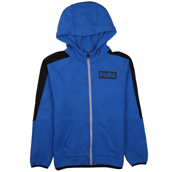Puma Boys Blue Full Zip Hoodie 13-14 Years Sports Fleece Sweatshirt