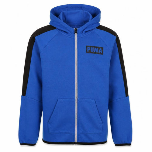 Puma Boys Blue Full Zip Hoodie 13-14 Years Sports Fleece Sweatshirt