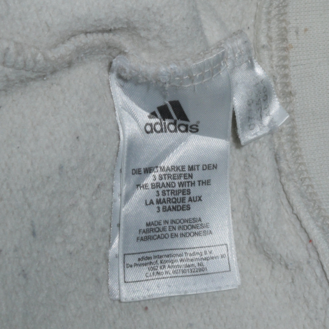 Adidas Men's White Crew Neck Logo Pullover Sweatshirt Size L