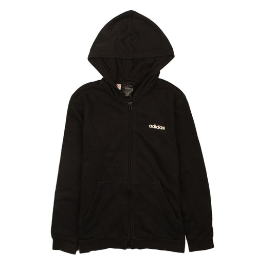 Adidas Boys Black Full Zip Hoodie 12-13 Years Hooded Sweatshirt
