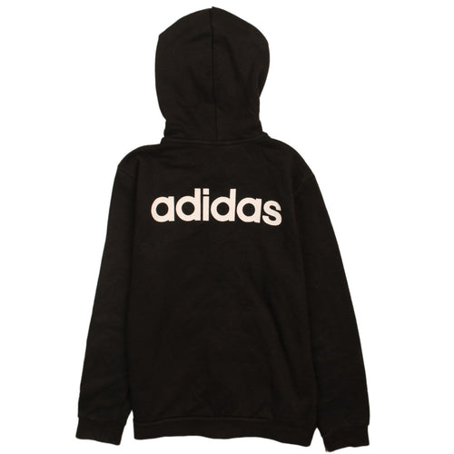 Adidas Boys Black Full Zip Hoodie 12-13 Years Hooded Sweatshirt