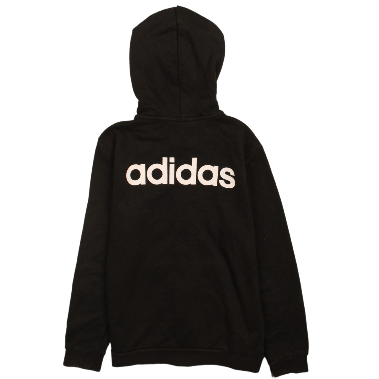 Adidas Boys Black Full Zip Hoodie 12-13 Years Hooded Sweatshirt