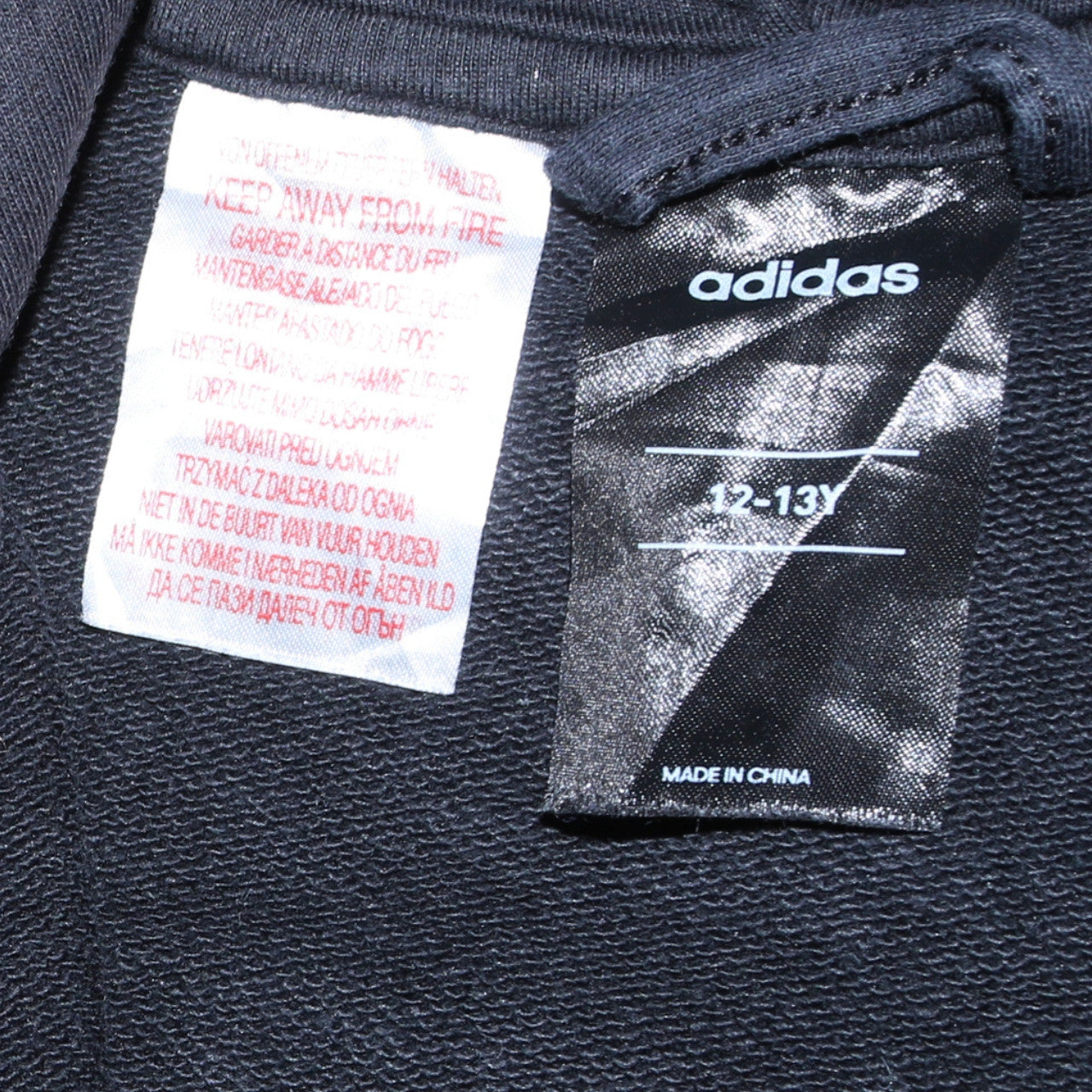 Adidas Boys Black Full Zip Hoodie 12-13 Years Hooded Sweatshirt